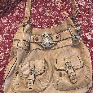 Vintage Kathy Van Zeeland. Beige suede body